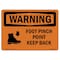 Signmission OSHA WARNING Sign, Foot Pinch Point Keep Back, 10in X 7in Aluminum, 7" W, 10" L, Landscape OS-WS-A-710-L-12624 - alternate 1
